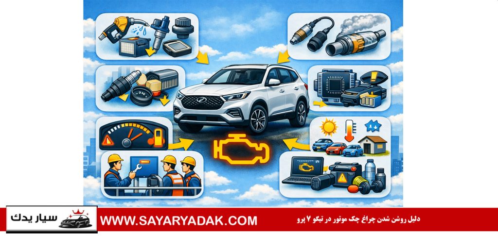 دلیل روشن شدن چراغ چک موتور (Check Engine) در تیگو ۷ پرو 